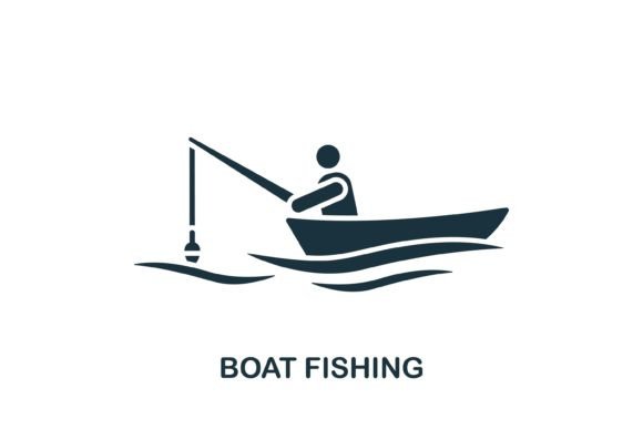 Boat Fishing Icon Graphics for Digital Sellers
