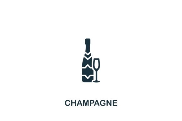 Champagne Icon Graphics for Crafters
