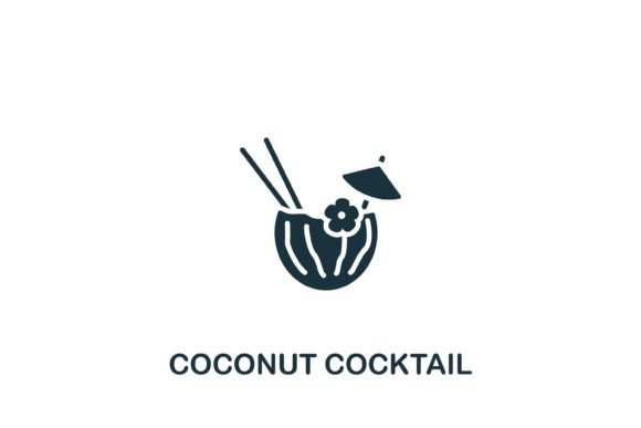 Coconut Cocktail Graphics for Modern Branding