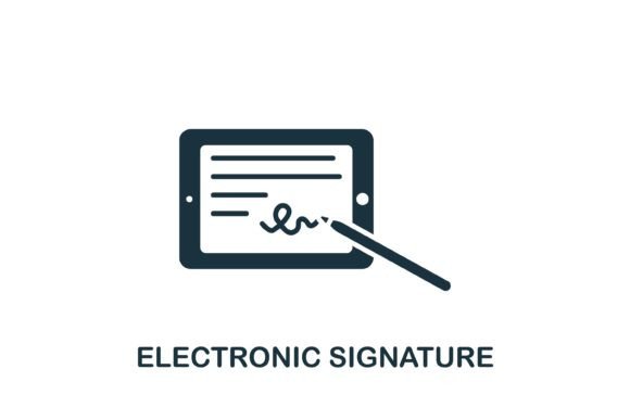 Electronic Signature Icon: A Modern Graphic Asset for Branding