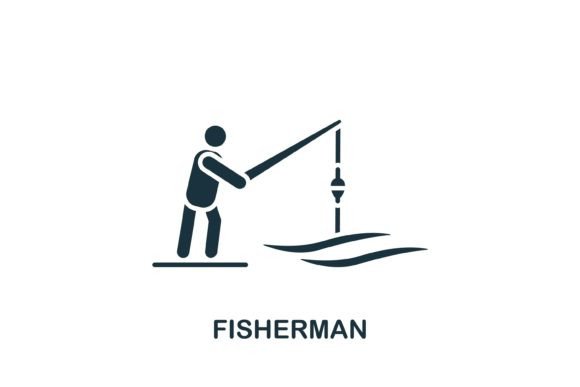 Fisherman Icon Graphics for Modern Branding