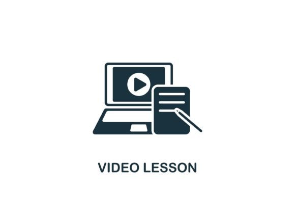 Video Lesson Icon: A Versatile Graphic for Digital Sellers